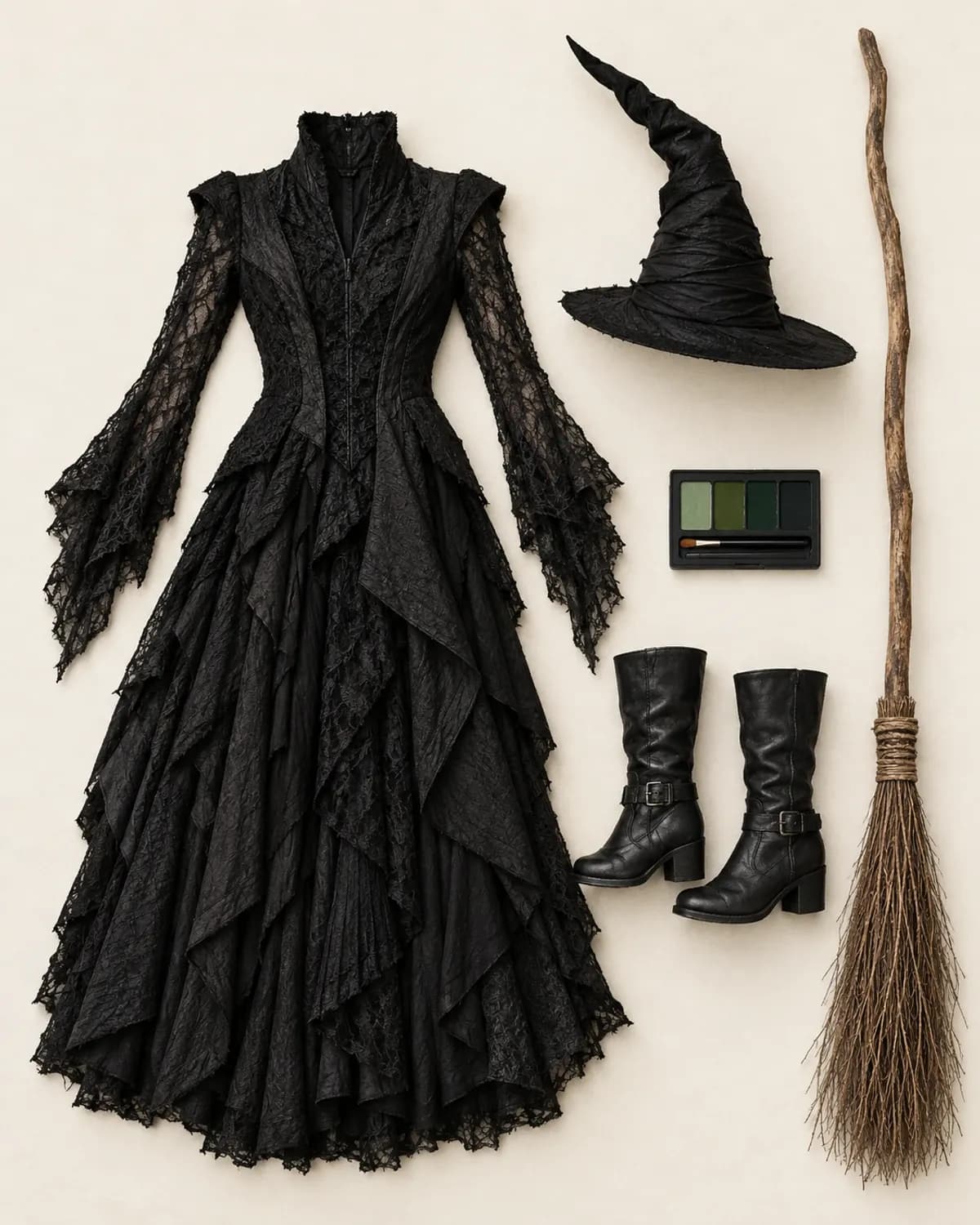 Peças montadas para Elphaba — Defying Gravity