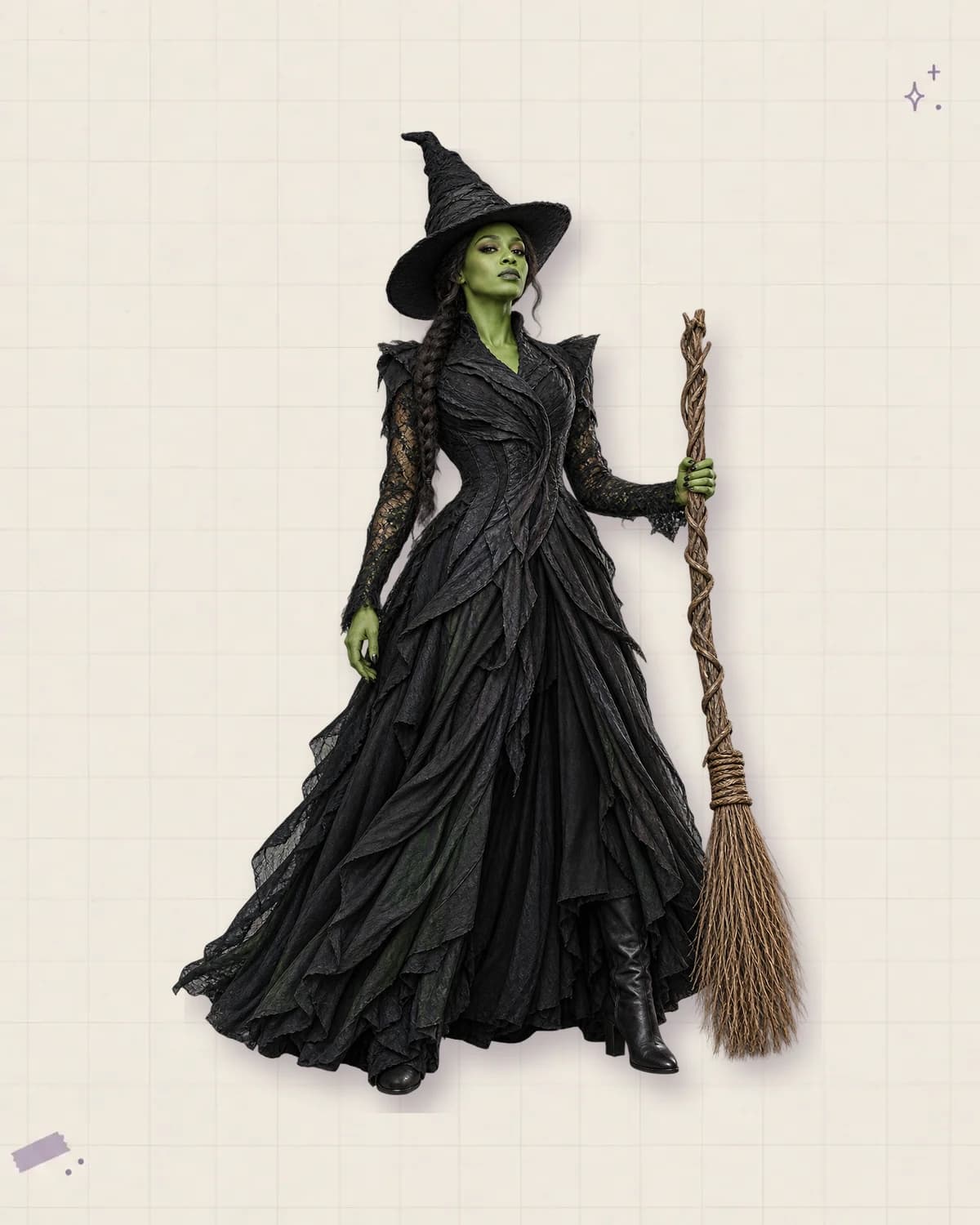 Composição editorial de Elphaba — Defying Gravity