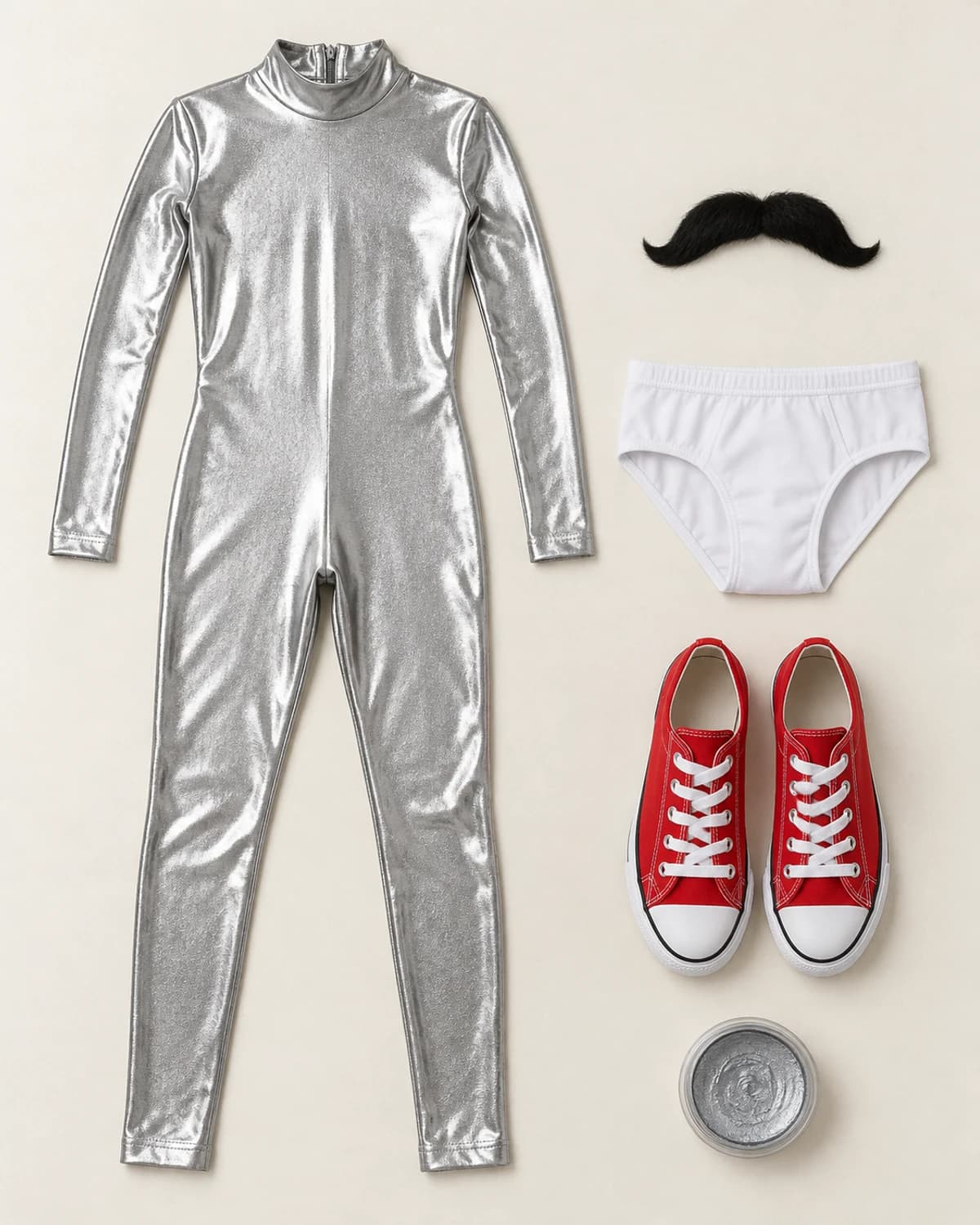Peças montadas para Freddie Mercury prateado
