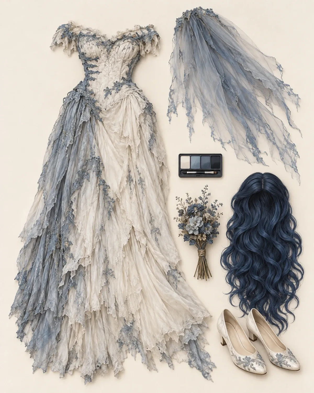 Peças montadas para Noiva Cadáver — Emily
